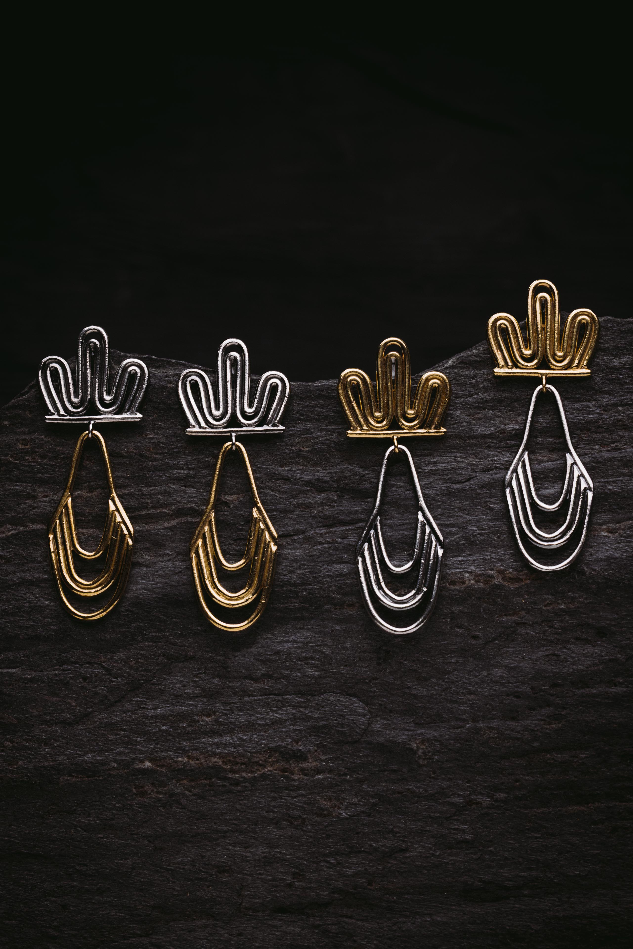 Boucles d'oreilles Dualité - Bijou au design sculptural