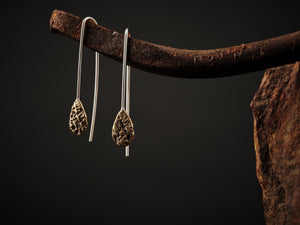 
                  
                    Upload image to gallery, Brass and textured teardrop ear hooks.
                  
                