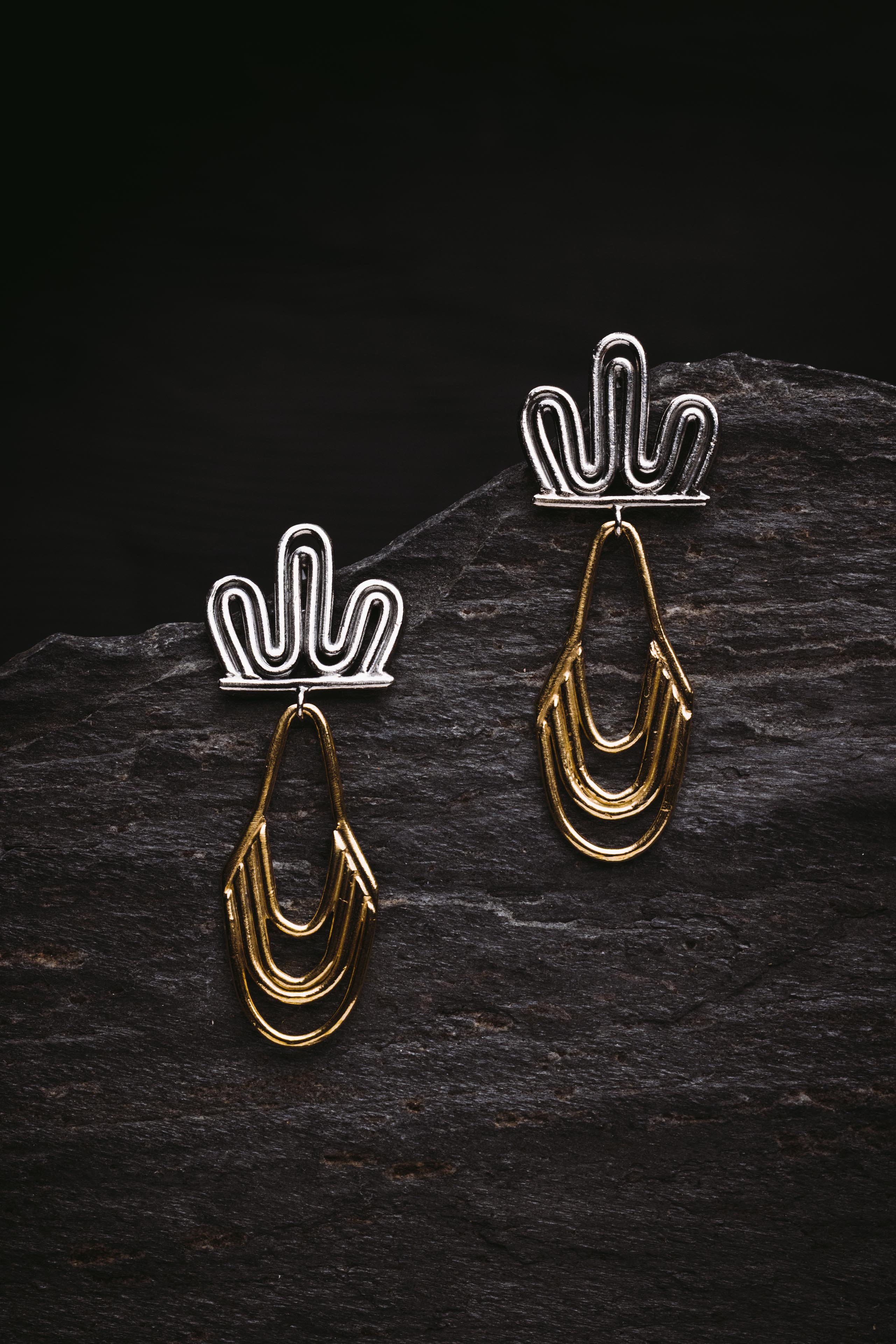 Boucles d'oreilles Dualité - Bijou au design sculptural
