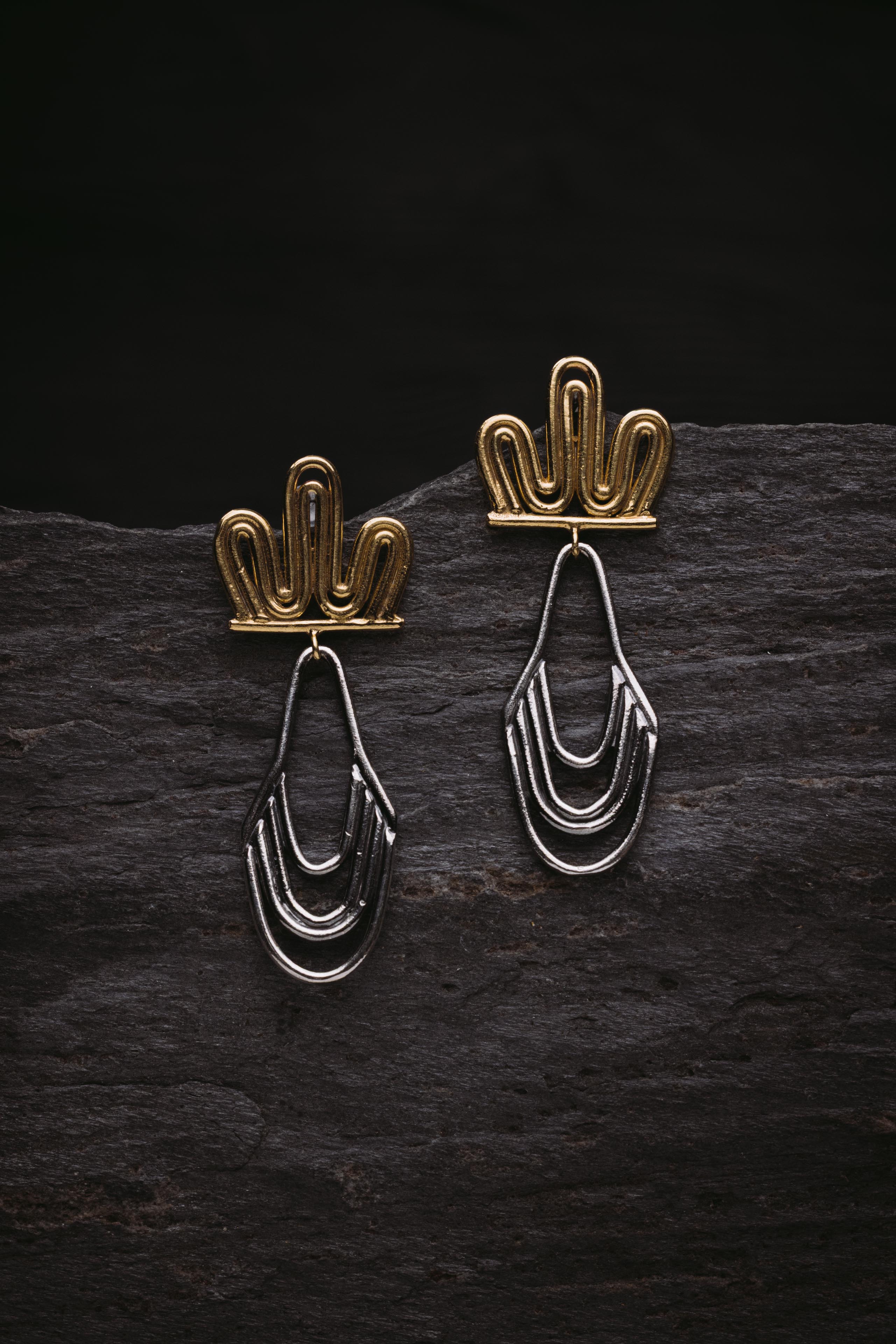 Boucles d'oreilles Dualité - Bijou au design sculptural